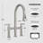 Bridge Kitchen Faucet With Pull-Down Sprayer, 3 Hole Gooseneck Faucet-112473681