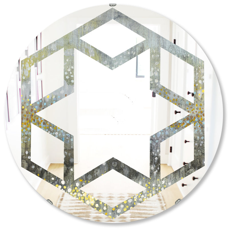 Miroir mural Rain Abstract III Hexagon Star, H 31,5 po x l po