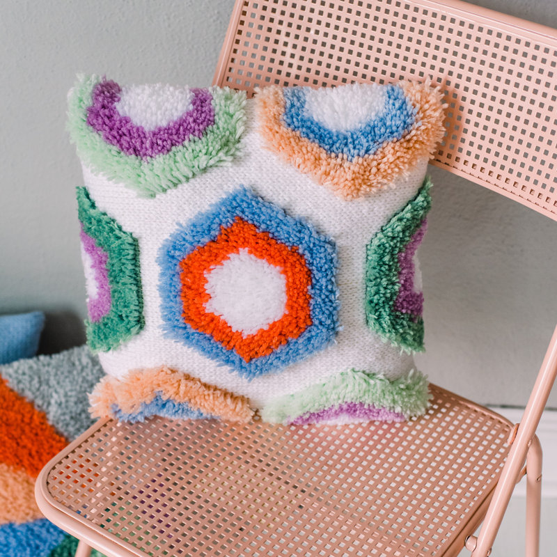 Ensemble de coussins décoratifs à loquet LoRan, 16 po x 16 po, Hexi Design