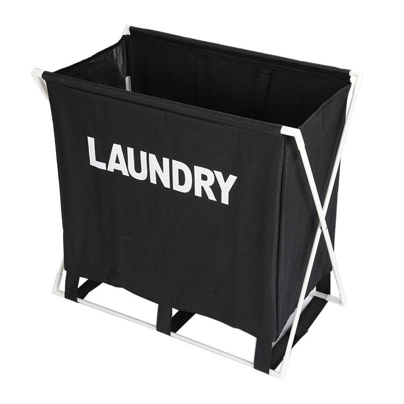 Fabric Laundry Sorter with Handles, Black