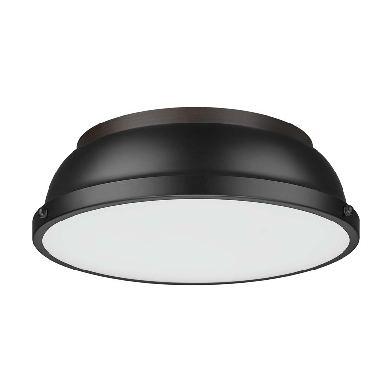 Plafonnier encastré 14 po Hulali, Bronze huilé, Noir mat