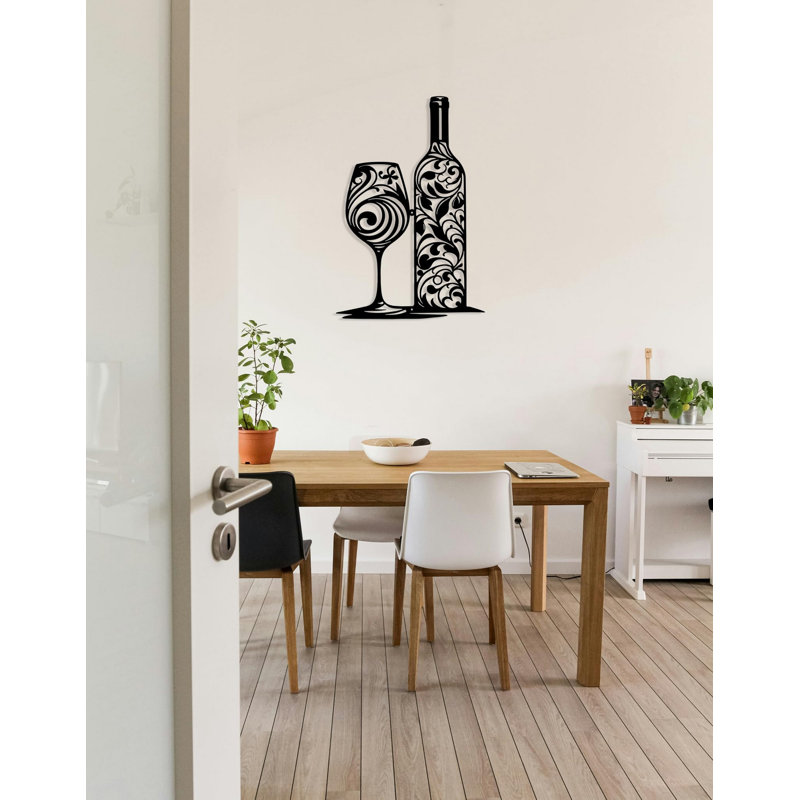 Décoration murale en métal vin
