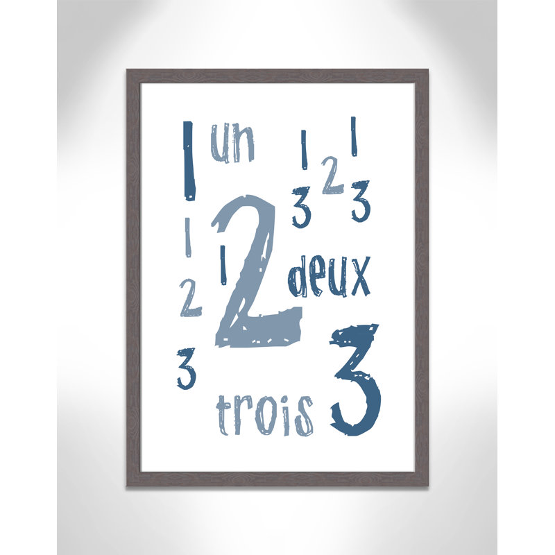Impression sur papier français, H 34,5 po x l 24,5 po x P 0,6 po, Encadré plat à grain de bois gris