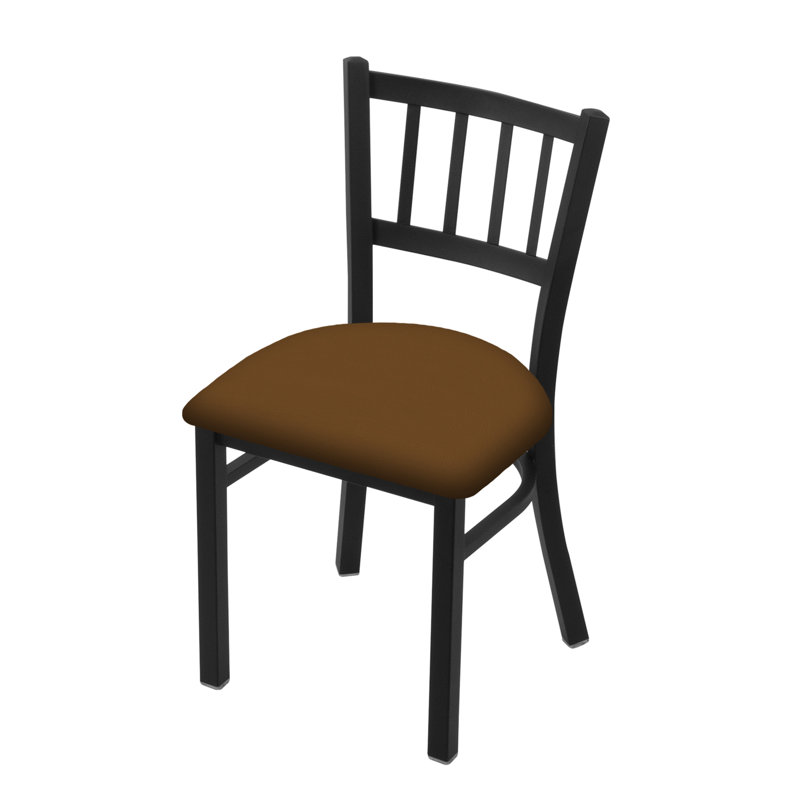 Chaise Contessa 610, Vinyle et rênes Adobe, Noir froissé
