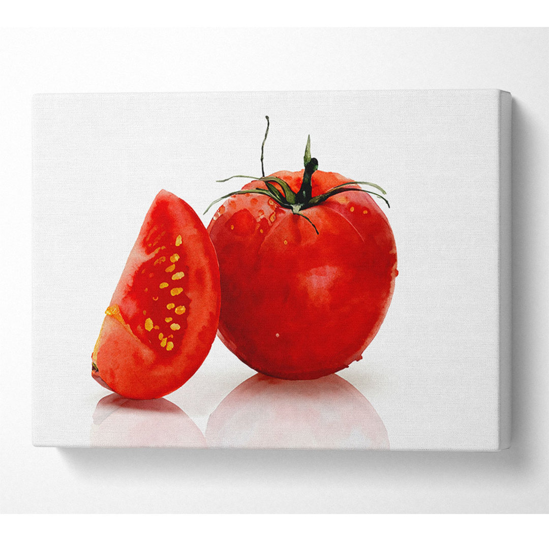 Tautropfen Tomate - Kunstdrucke auf Leinwand - Wrapped Canvas