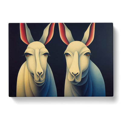 Symmetrical Donkeys - Wrapped Canvas