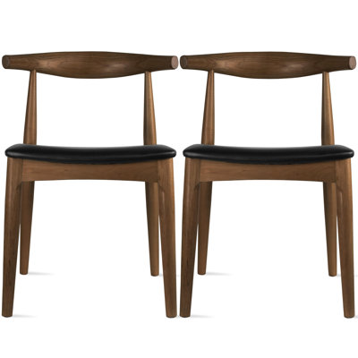 Keniston Farmhouse Real Solid Wood Cushion Padded Open Wooden Dining Chair