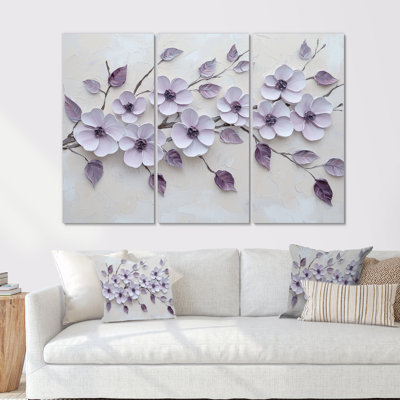 Ensemble de décoration murale mauve lilas Harmony IV - Lilas