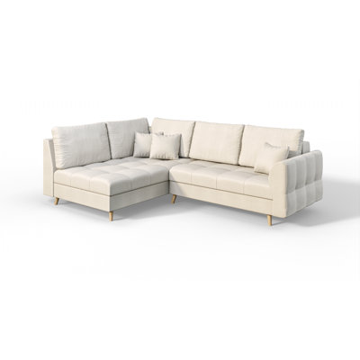 Scandinavian Corner Sofa with Footstool