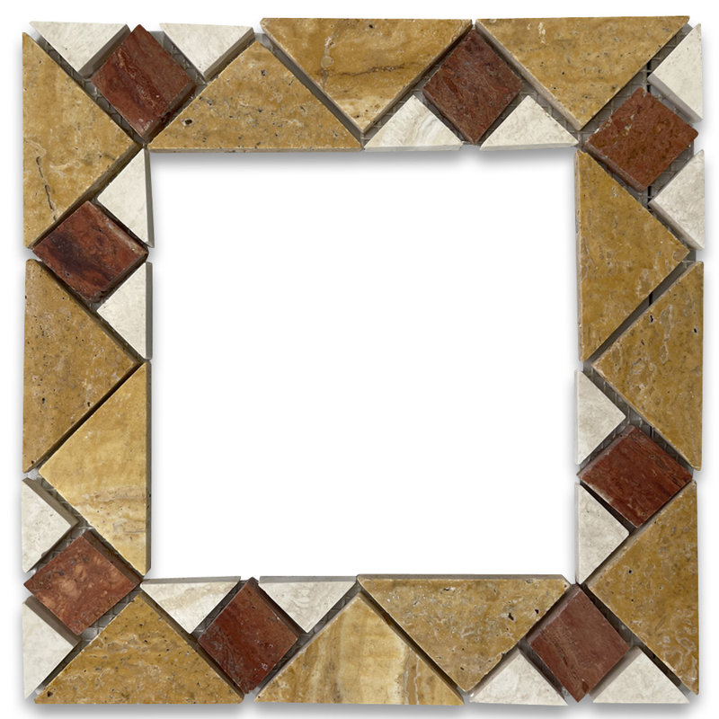 Carreau décoratif en marbre 2,8 po x 5,5 po doré / brun