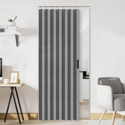 Closet Curtain For Open Closet, Pleated Folding Curtains For Doorway, Privacy Room Divider For Separation,1 Panel With Tieback, Grey