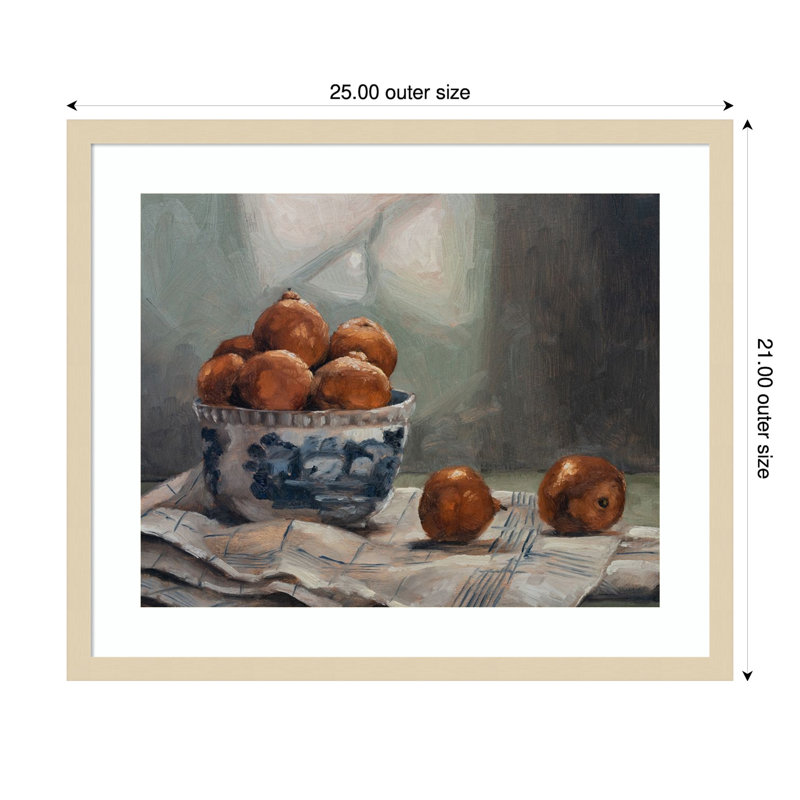 «A Plat of Fruit IV» par Marian Parsons, impression sur bois encadrée, H 21 po x l 25 po