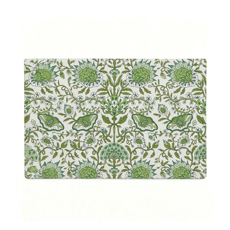 Tapis floral vert sauge 47 x 31 po