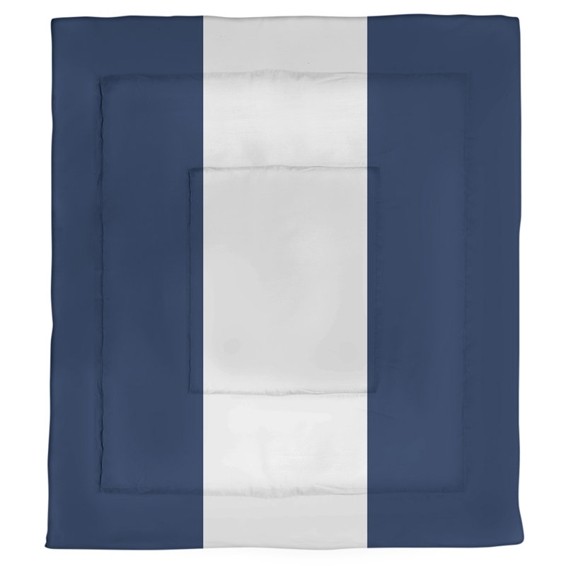 Édredon simple réversible Baltimore Baseball, Édredon très grand, Bleu marine foncé / blanc / bleu marine foncé