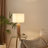 Gaverne 20.7" H Solid Wood Table Lamp with Linen Drum Shade-1298927822