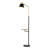 Real Marble Floor Lamp with Wood Bedside Nightstand End Table and Built-in USB Charging Port