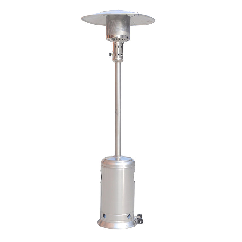 Outdoor Patio Propane Heater With Portable Wheels 47,000 BTU 88 Inch Standing Gas Outside Heater Stainless Steel Burner Commercial & Residential  Hammered For Party Restaurant Garden Yard