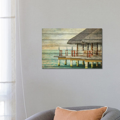 Vintage Beach Hut by Susan Ball - Wrapped Canvas Gallery-Wrapped Canvas Giclée