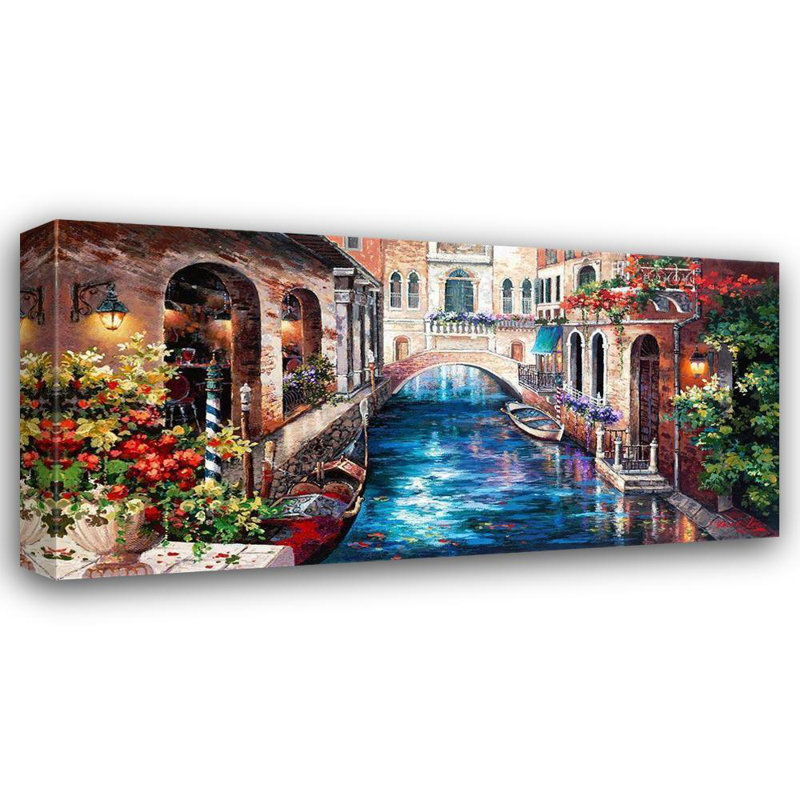 «Red Barrel Studio® Lee, James», art sur toile tendue: Venice Bridge, H 11 po x l 18 po
