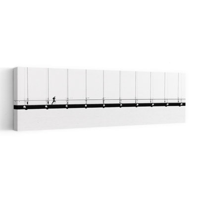 Minimalist Bridge Runner by Jian Wang - Wrapped Canvas Panoramic Print