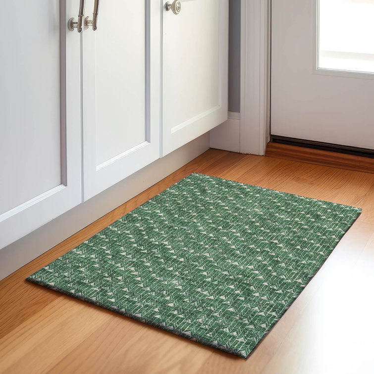 Premium Machine Washable Cerrito AMF514 Green Rug