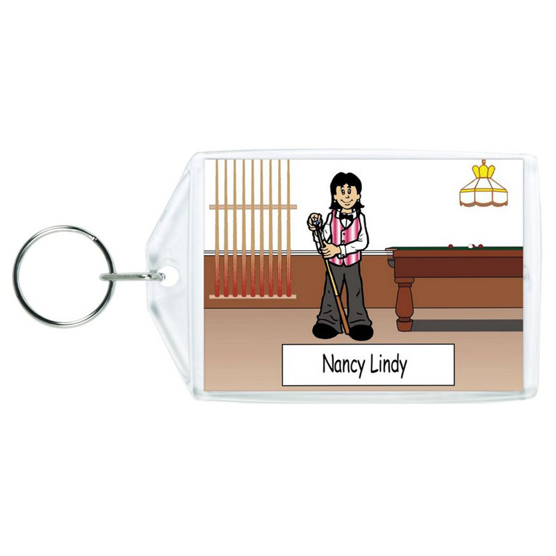 Personalized Pool Player, Billiards - Female Acrylic Key Chain