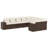 Vidaxl Garden Sofa Set Brown, Cream White