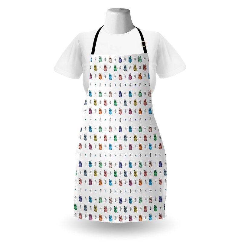 Multicolore, tablier East Urban Home Owl unisexe, hiboux grands yeux, taille adulte