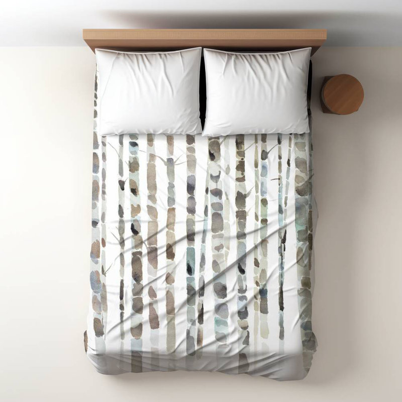 Watercolor Birch Tree Forest Duvet Cover | Home Decor Bedding