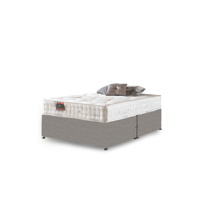 Arlo Upholstered Bed with Mattress, Small Single (2'6), Silver Linen, No Storage