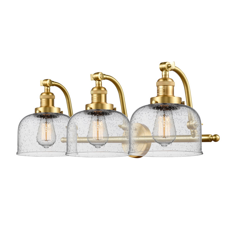 Éclairage pour salle de bain 3 lumières Plumlee, Grainé, Ampoule DEL 6 watts Vinage, Or satiné