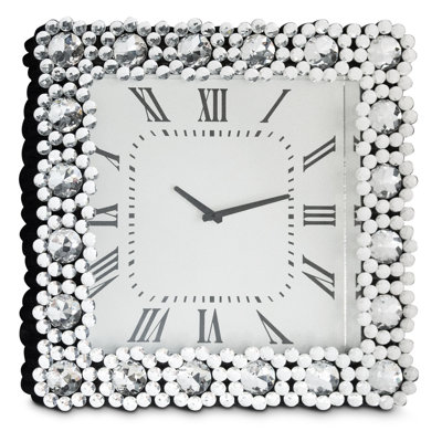 Crystal Bloom Square Wall Clock