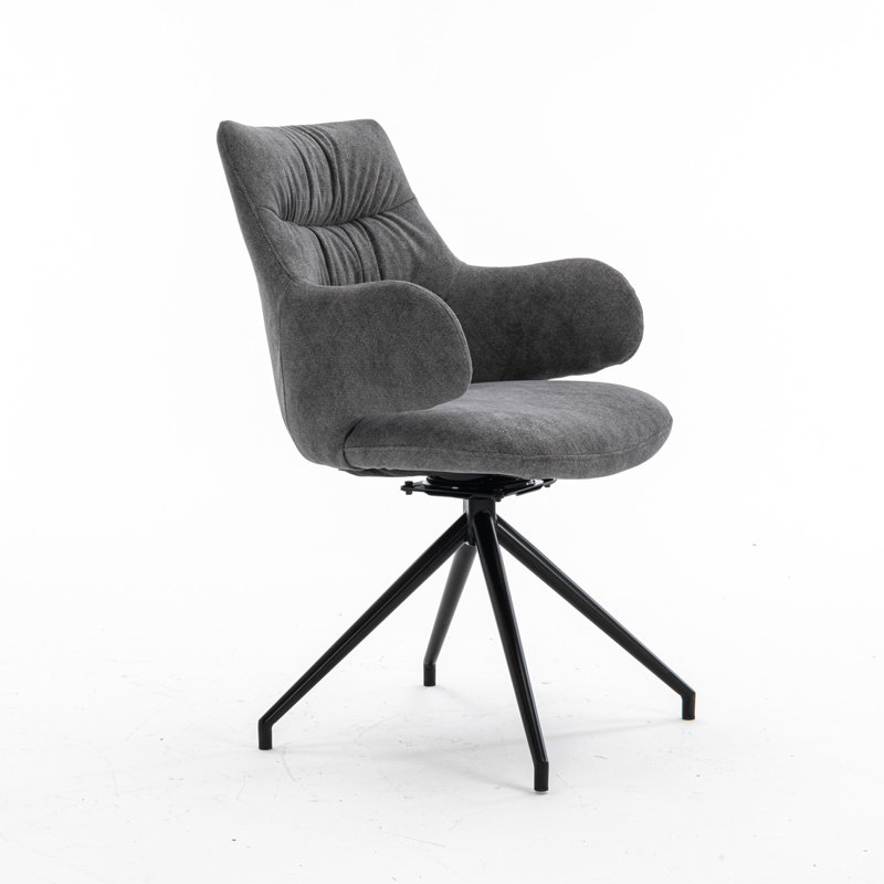 Adelson 50cm H Velvet Upholstered Armchair, Grey