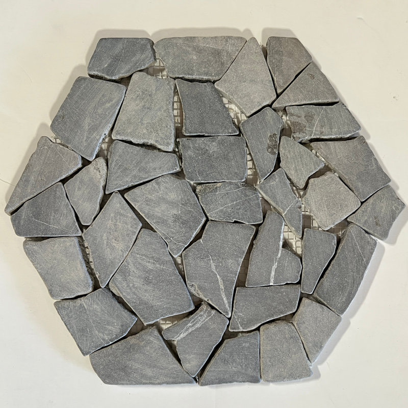 Mosaïque plate grise alvéolée 9,84 po x 11,81 po