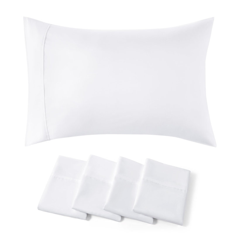 Bedsure Pillow Cases Set Of 4 - Polyester Microfiber Pillowcase, White, King Pillow Case