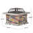 28" Concrete Wood Burning Outdoor Fire Pit Table with Lid - Stone Gray