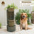 Modern Tiered Column Cascading Water Fountain with LED Lights & Planter, 33" Tall Resin Outdoor Water Feature for Garden Patio Decor-2119405271