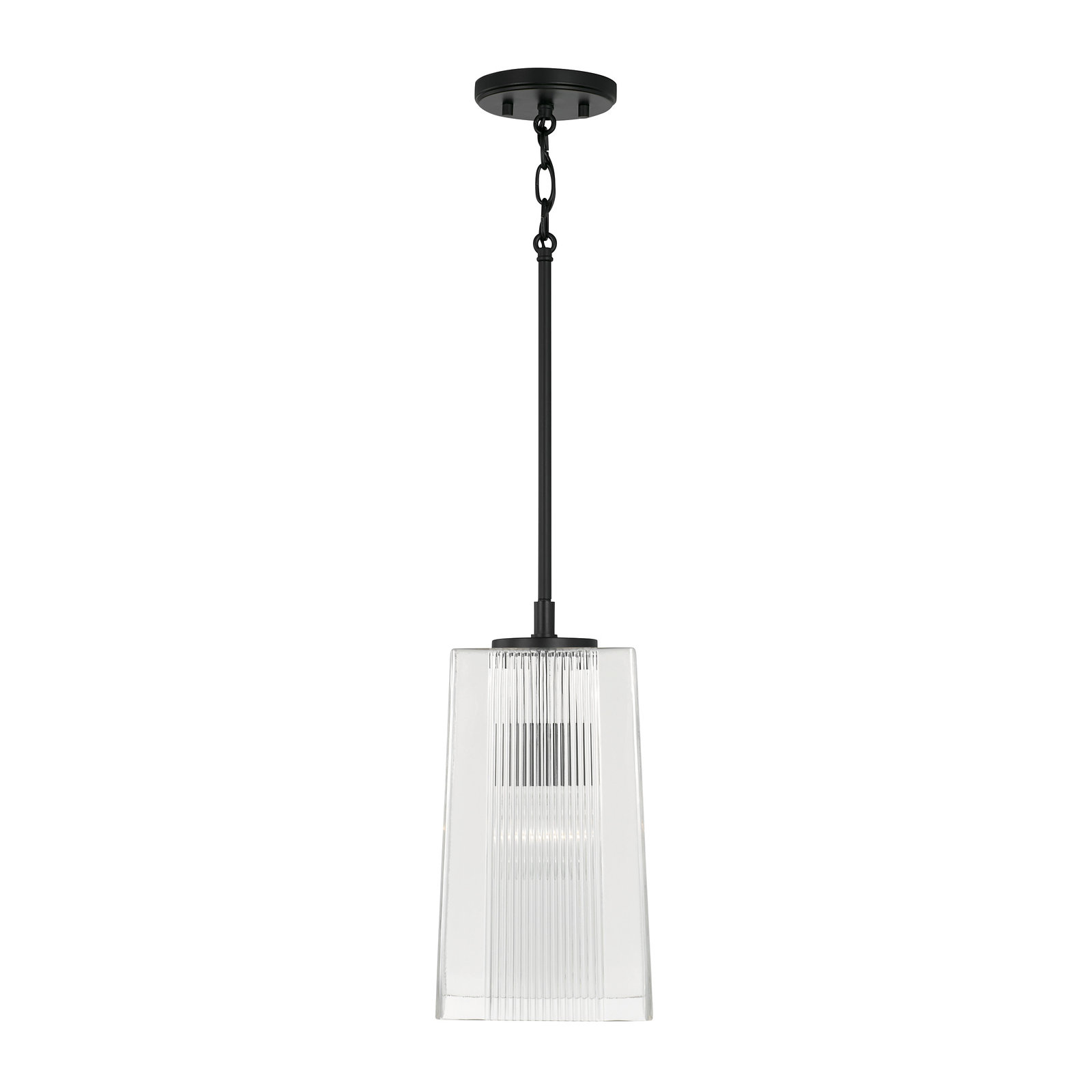 Kayda Single Light Glass Dimmable Pendant, Matte Black