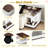 Adjustable End Table With Wheels, 360°rotating Top, Storage Space, Wood Grain Texture And Vertical Striped Design-1848626449