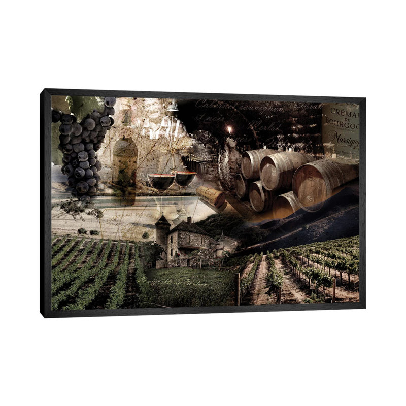 Wine by GraphINC - Print on Canvas, 66.04 cm H x 45.72 cm W, Black Floater Framed Canvas