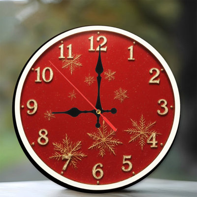 Horloge-cadran-chiffres-flocons de neige