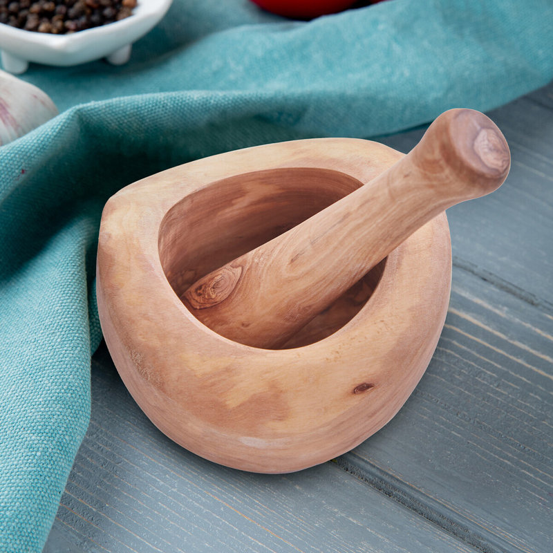 Bester Wood Mortar And Pestle Set