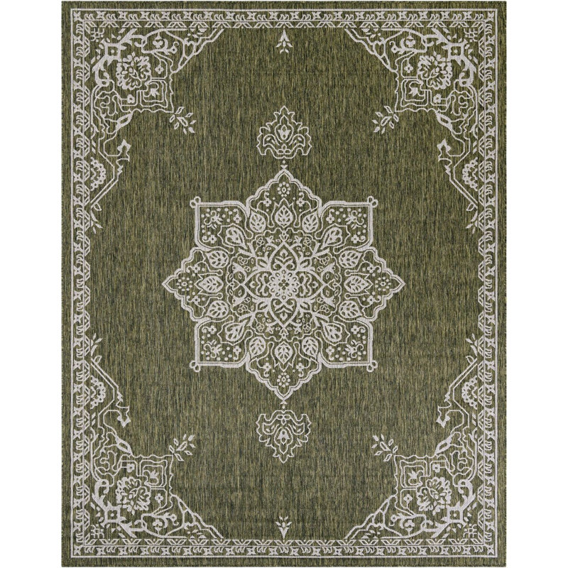 Tapis transitionnel Tollefson couleur forêt, Rectangle 7 pi 10 po x 10 pi