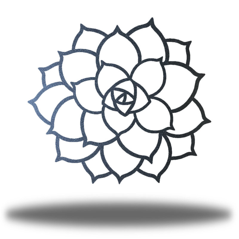 Boho Plants & Flowers Wall Decor on Metal, 30" H x 30" W x 0.06" D, Black