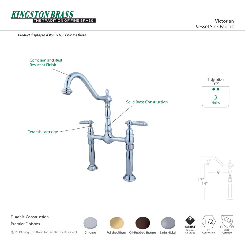 Victorian Centerset Bathroom Faucet with Drain Assembly, Oil Rubbed Bronze