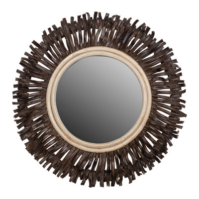 Rattan Round Starburst Mirror