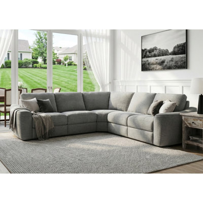 Modern 5-Piece Power Reclining Sectional Sofa With USB & Type-C Charging, Soft Chenille Fabric