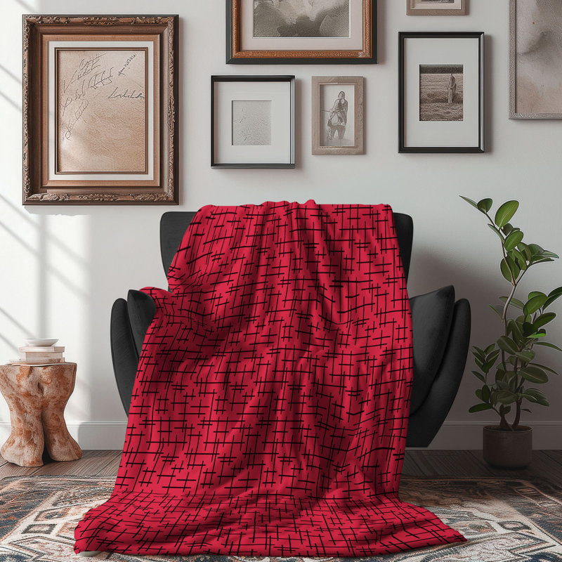 Scarlet ébène - couverture sherpa de qualité supérieure 0144, L 60 po x L 80 po