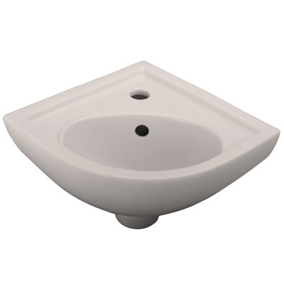 Lavabo de salle de bain mural en porcelaine vitreuse avec trop-plein 17,37 "