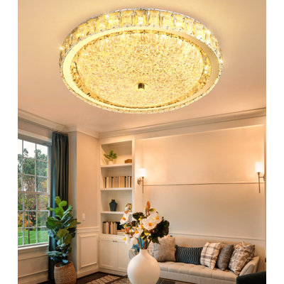 19.6" Modern Crystal Led Dimmable Chandelier Gold